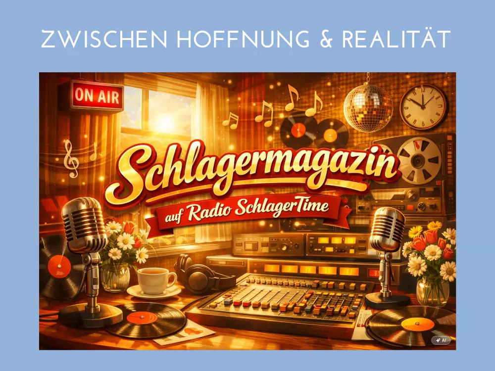 Alfred Bischof Liedermacher beim Interview in der Sendung Schlagermagazin von Radio SchlagerTime ,  Moderator Oswald Schafer